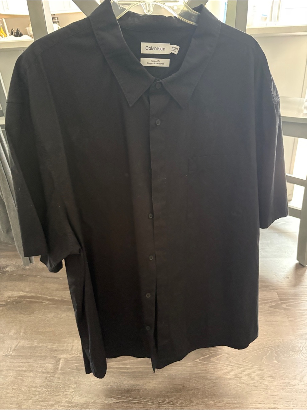 Calvin Klein Men’s Black Short-Sleeve Button-Down Shirt